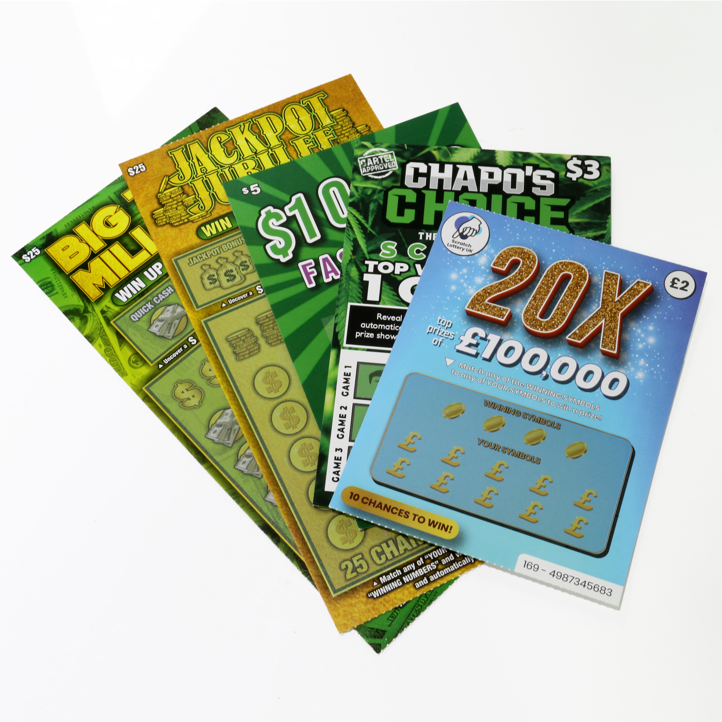 Custom Full Color Printing Paper Lottery Ticket Scratch Off Cards