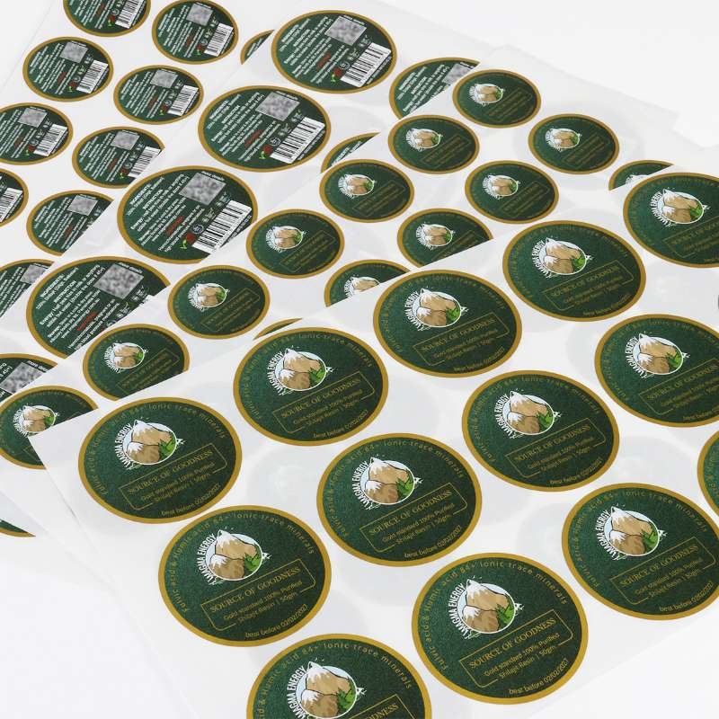 Custom printing product logo vinyl round waterproof label stickers ...