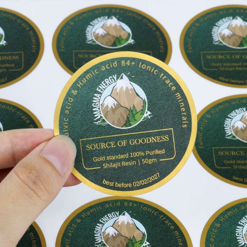 Custom printing product logo vinyl round waterproof label stickers ...