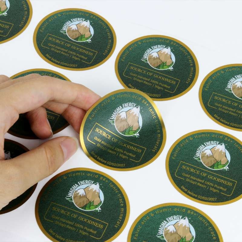 Custom printing product logo vinyl round waterproof label stickers ...