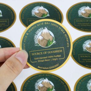 Custom printing product logo labels self adhesive vinyl round waterproof label stickers