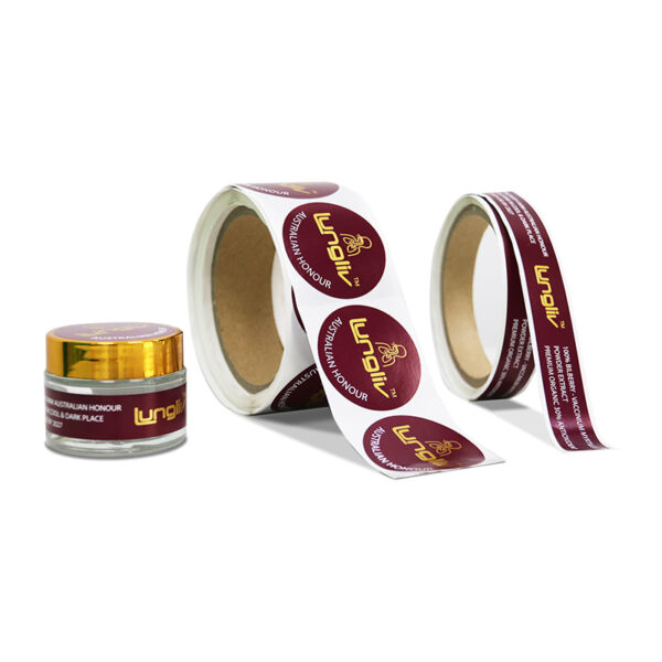 Custom Gold Foil Waterproof Adhesive Stickers Rolls for Jar