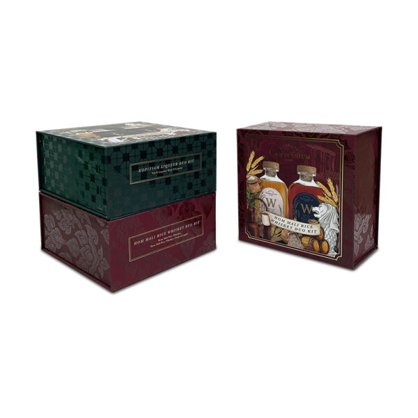 Custom Rigid Cardboard Folding Wine Box Magnetic Closure