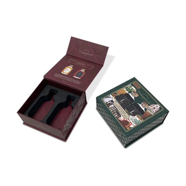 Custom Rigid Cardboard Folding Wine Box Magnetic Closure