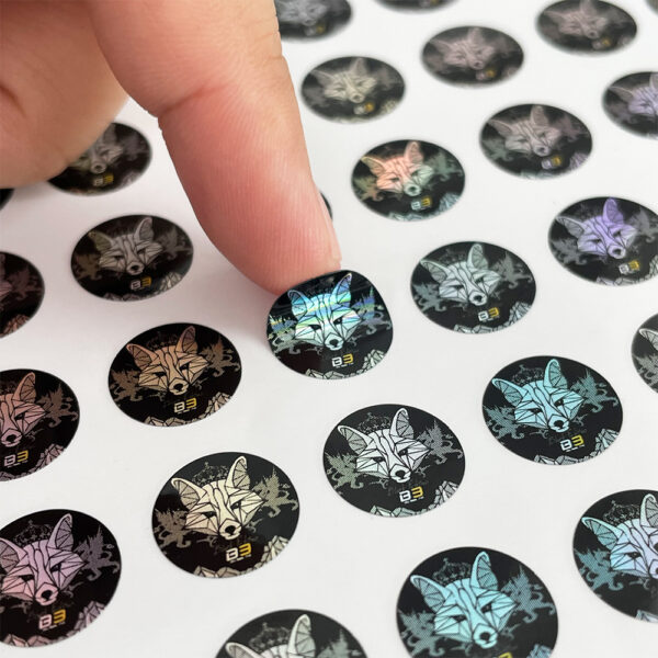 Custom Cosmetic Bottle Cap Label Sticker Holographic Adhesive - Image 3