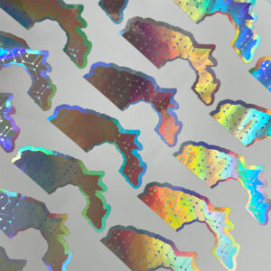 Custom die cut holographic labels stickers waterproof laser printing