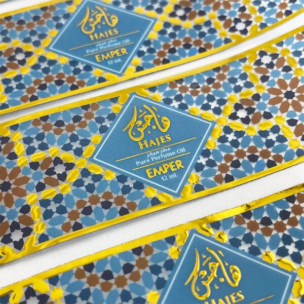 Customized Hot Stamping Embossed Labels Stickers Packaging