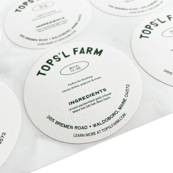 Custom Cream Label Textured Paper Printing