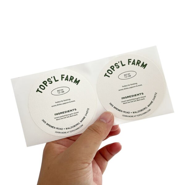 Custom Cosmetic Labels Printed on Textured Paper - Image 3
