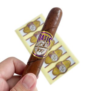 Customized gold foil embossed cigar band sticker