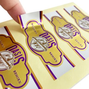 Customized gold foil embossed cigar band sticker