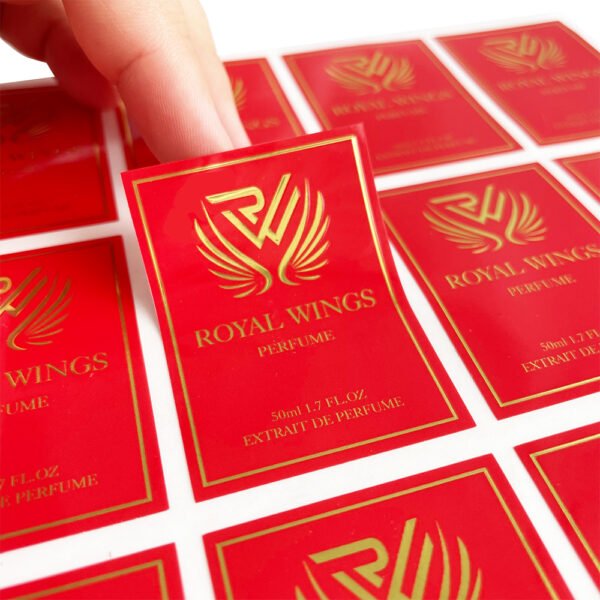 Custom Perfume Label Stickers with Silver Foil Printing - Image 3