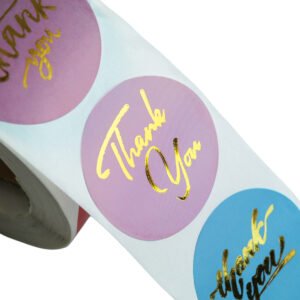 Custom Foil-Stamped Round Label Sticker Rolls