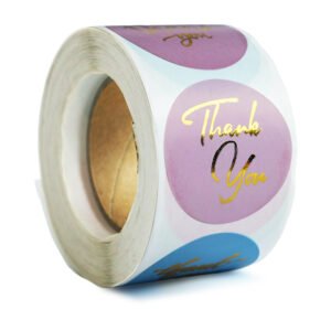 Custom Foil-Stamped Round Label Sticker Rolls