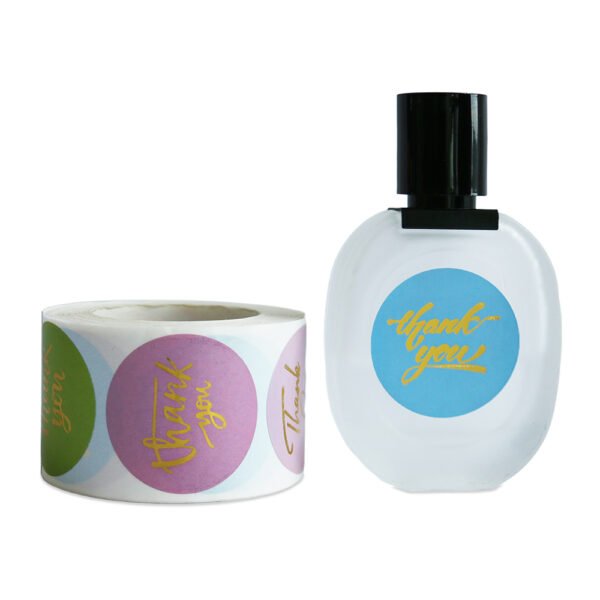 Custom Hot Foil Stamping Round Label Sticker Roll Printing - Image 3