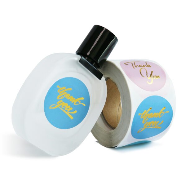 Custom Hot Foil Stamping Round Label Sticker Roll Printing - Image 2